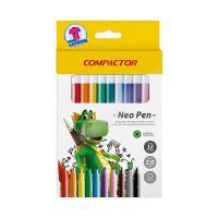 Caneta Hidrografica Compactor Neon Pen 12 Cores